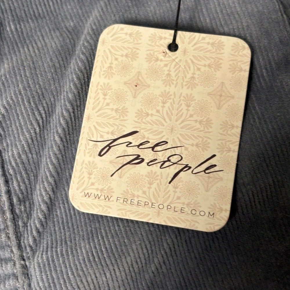 We The Free Free People Corduroy Wide Leg Seamed Pants Womens 25‎ Grey Blue